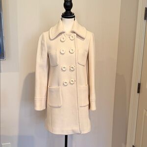 J. Crew Cream Double-Breasted Pea Coat